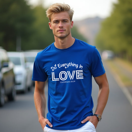 Men's "Do Everything in Love" Bible Verse T-Shirt – Corinthians 16:14