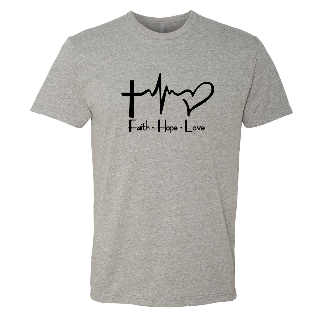 Men’s "Faith Hope Love" Graphic T-Shirt – Inspirational Christian TeeMen’s "Faith Hope Love" Graphic T-Shirt – Inspirational Christian Tee