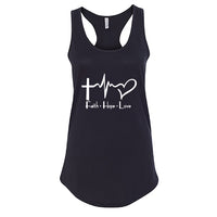 Faith Hope Love Women’s Racerback Tank Top – Inspirational Christian Workout & Casual Wear
