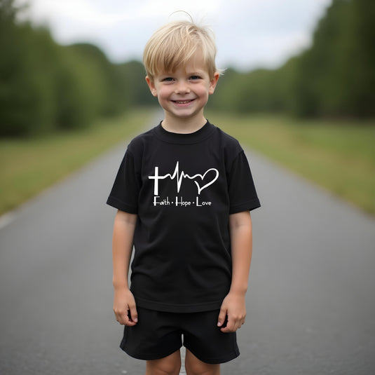 Faith • Hope • Love Youth T-Shirt – Inspirational Christian Design