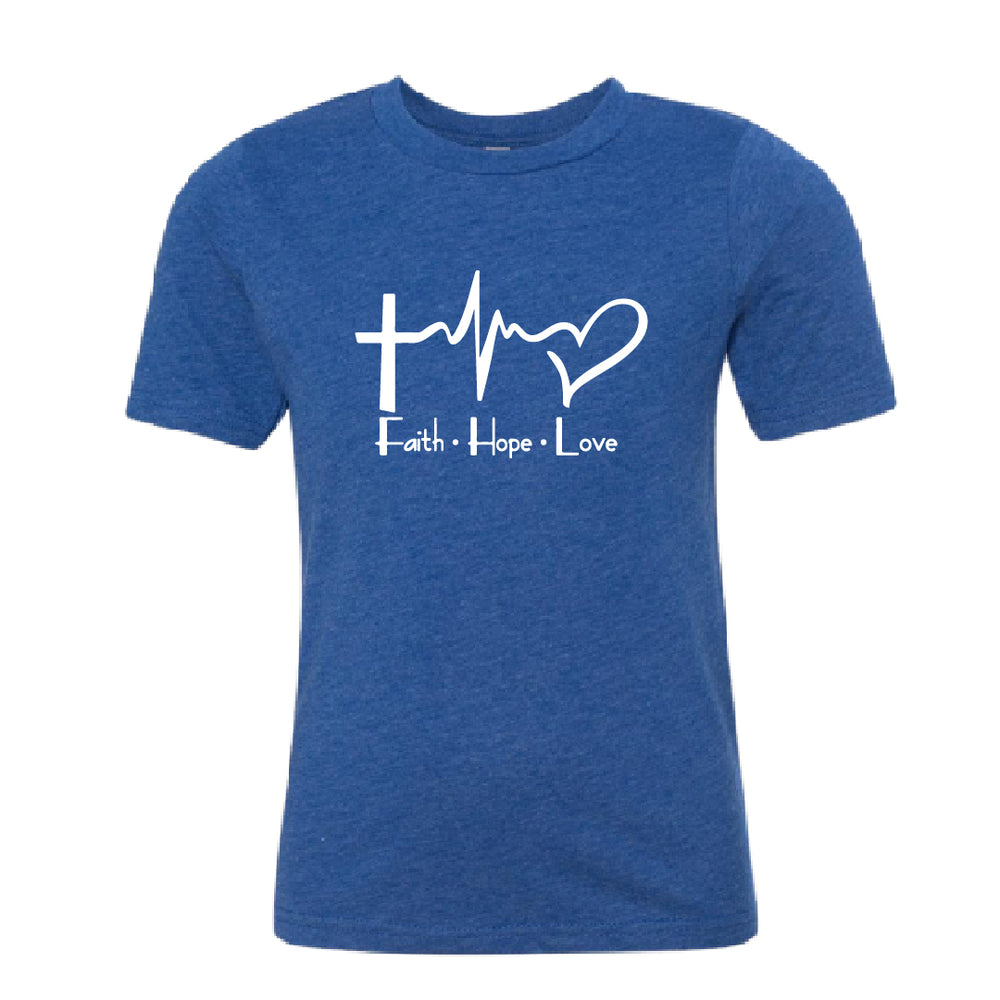 Faith • Hope • Love Youth T-Shirt – Inspirational Christian Design