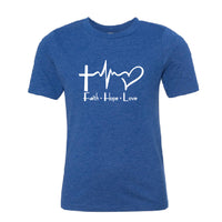 Faith • Hope • Love Youth T-Shirt – Inspirational Christian Design