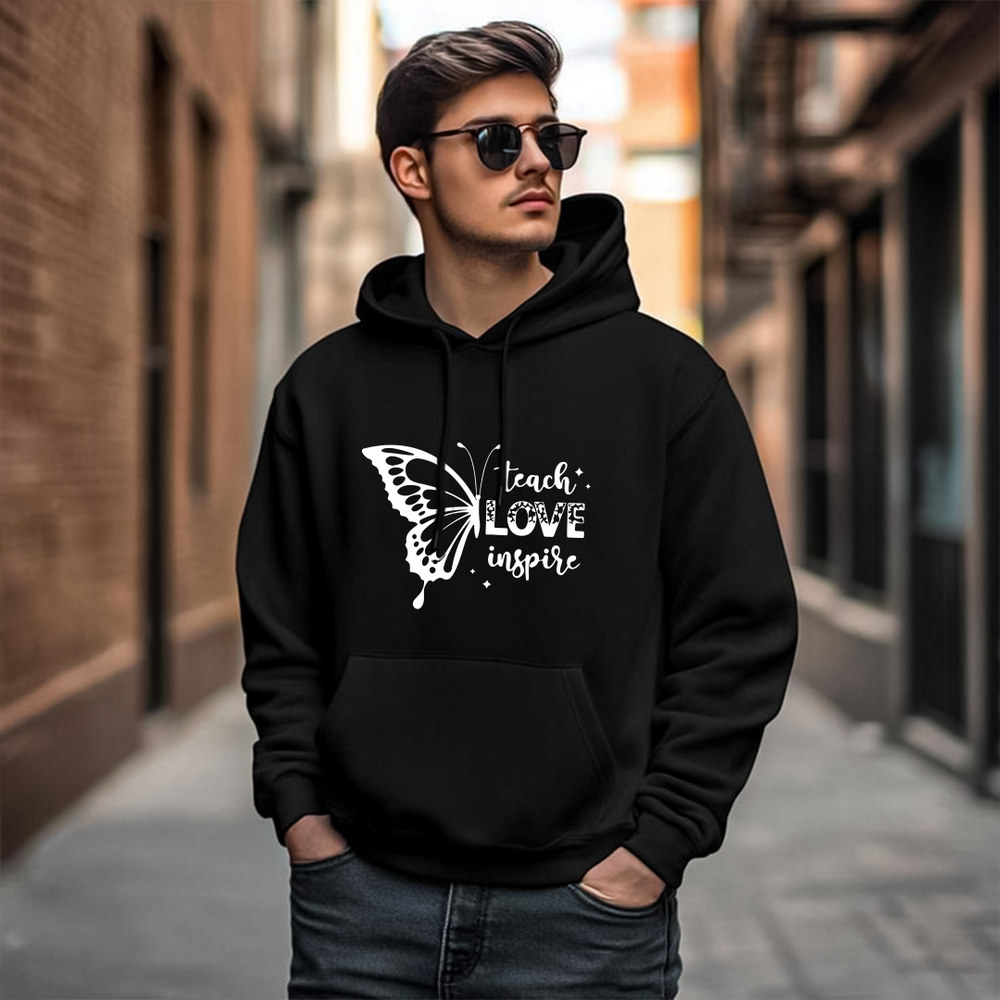 Teach Love Inspire Men's Hoodie – Butterfly Graphic Pullover
