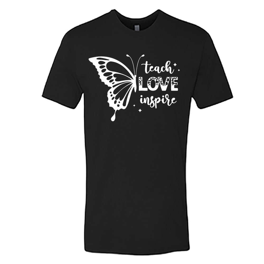Men’s “Teach Love Inspire” Butterfly Graphic T-Shirt – Inspirational Comfort Wear