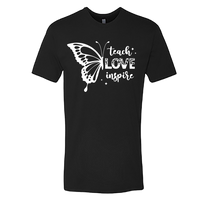 Men’s “Teach Love Inspire” Butterfly Graphic T-Shirt – Inspirational Comfort Wear