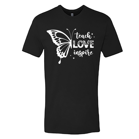 Men’s “Teach Love Inspire” Butterfly Graphic T-Shirt – Inspirational Comfort Wear