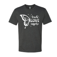 Men’s “Teach Love Inspire” Butterfly Graphic T-Shirt – Inspirational Comfort Wear