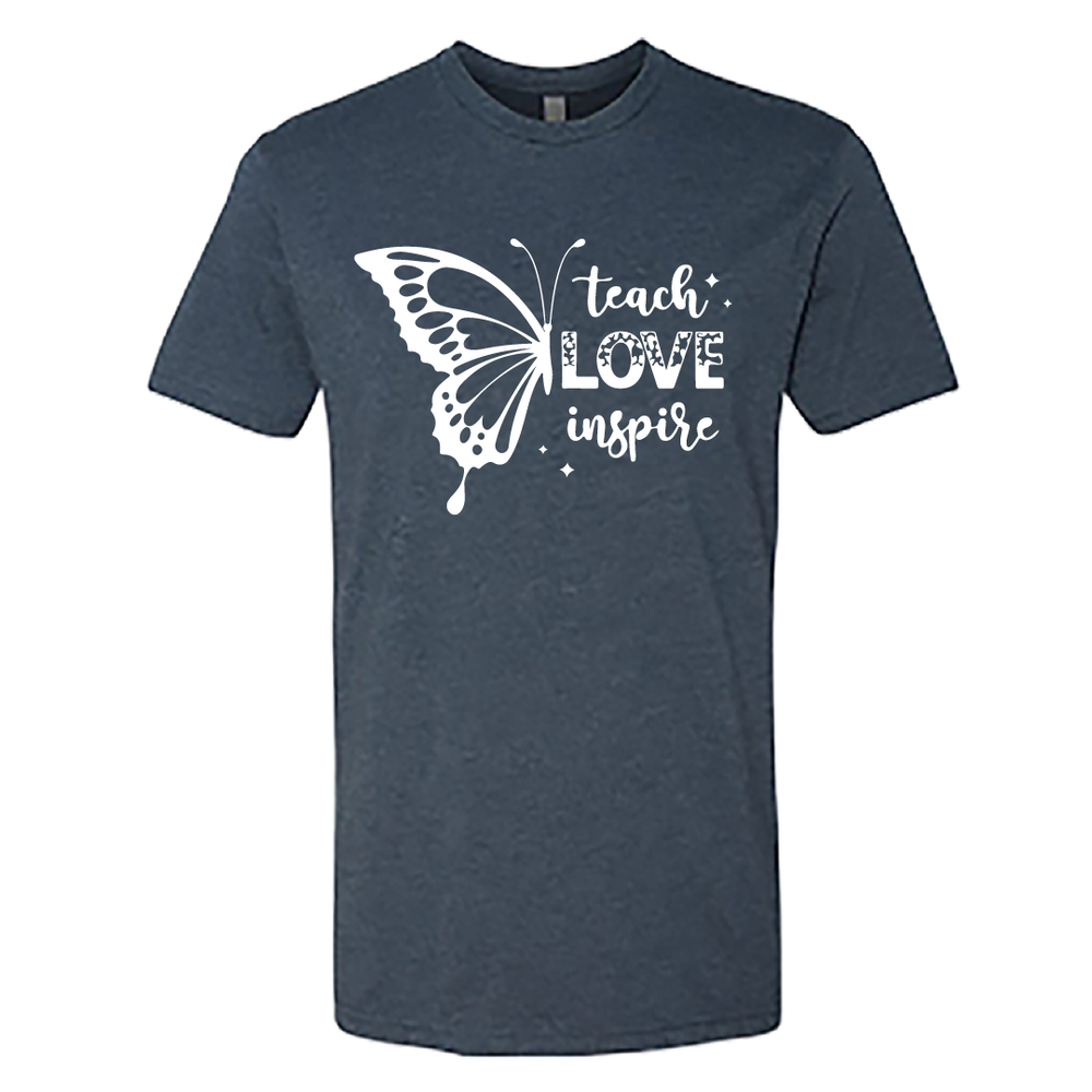 Men’s “Teach Love Inspire” Butterfly Graphic T-Shirt – Inspirational Comfort Wear