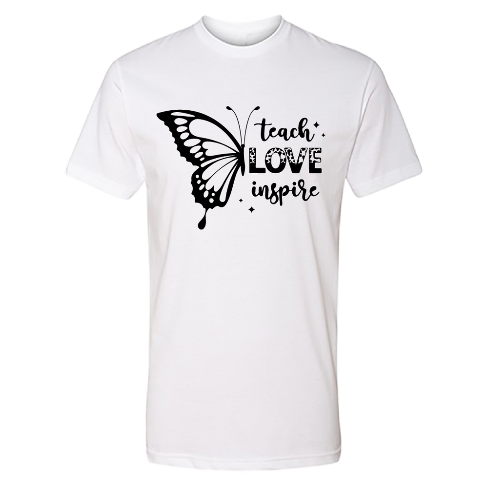 Men’s “Teach Love Inspire” Butterfly Graphic T-Shirt – Inspirational Comfort Wear