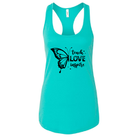 Women’s “Teach Love Inspire” Butterfly Racerback Tank Top