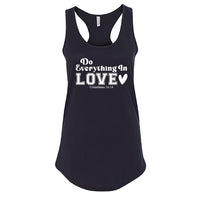 INSPIRATIONAL "Do Everything In Love" Racerback Tank Top – Faith-Based Women's Tee