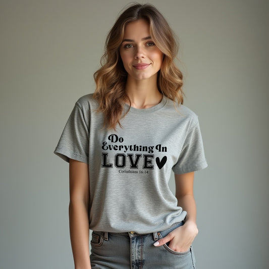 INSPIRATIONAL "Do Everything In Love" Women's T-Shirt – Faith-Based Tee