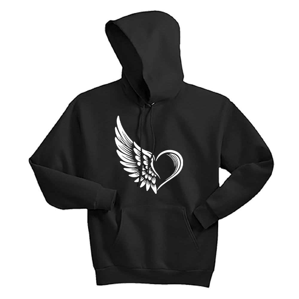 EXPRESSIVE Winged Heart Unisex Hoodie – Symbolic Angel Heart Sweatshirt