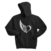 EXPRESSIVE Winged Heart Unisex Hoodie – Symbolic Angel Heart Sweatshirt
