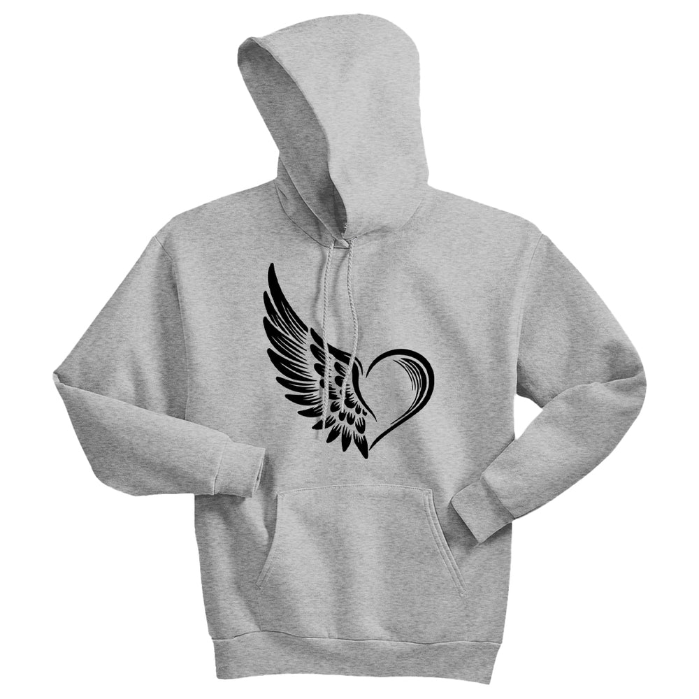EXPRESSIVE Winged Heart Unisex Hoodie – Symbolic Angel Heart Sweatshirt