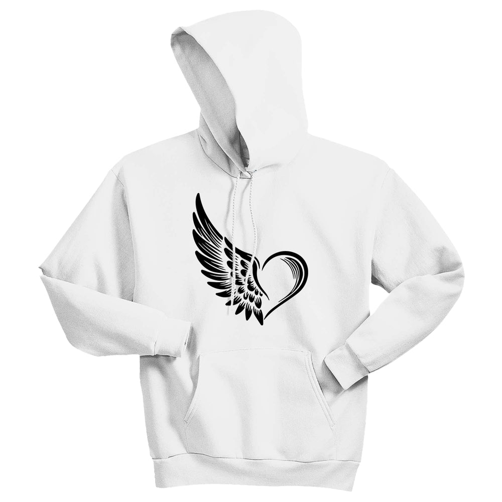 EXPRESSIVE Winged Heart Unisex Hoodie – Symbolic Angel Heart Sweatshirt