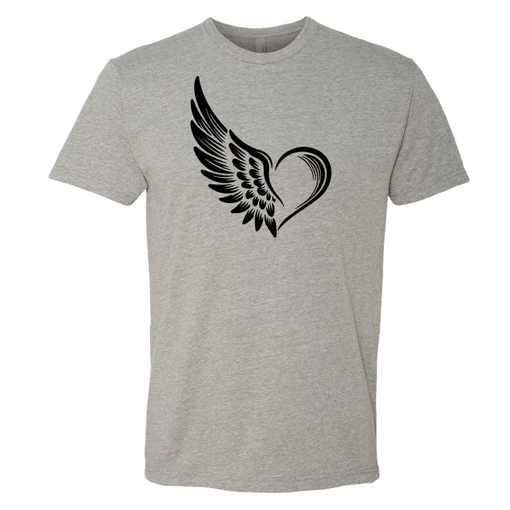 EXPRESSIVE Winged Heart Men's T-Shirt – Symbolic Angel Wing Tee