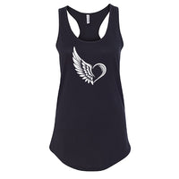 EXPRESSIVE Winged Heart Racerback Tank Top – Symbolic Angel Wing Women's Tee