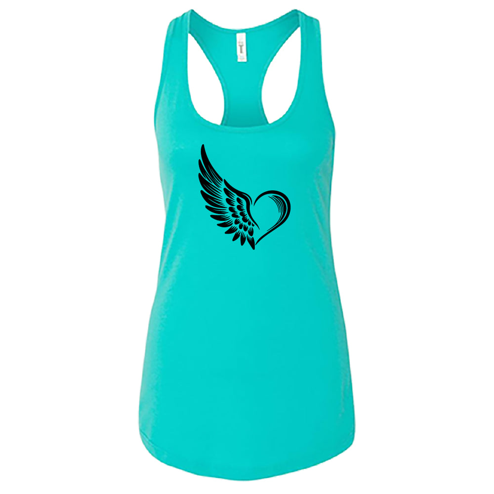 EXPRESSIVE Winged Heart Racerback Tank Top – Symbolic Angel Wing Women's Tee