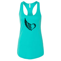 EXPRESSIVE Winged Heart Racerback Tank Top – Symbolic Angel Wing Women's Tee