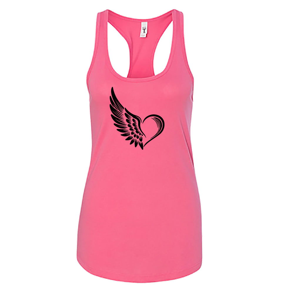 EXPRESSIVE Winged Heart Racerback Tank Top – Symbolic Angel Wing Women's Tee