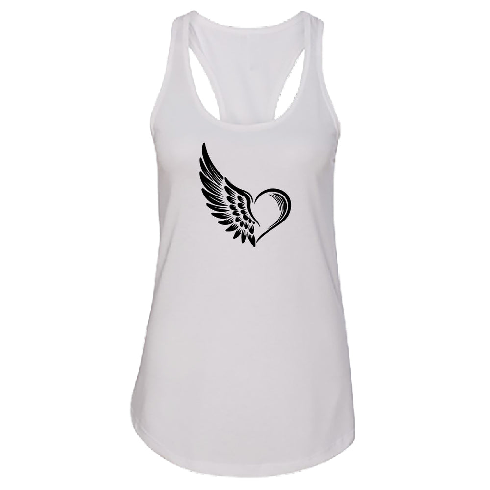 EXPRESSIVE Winged Heart Racerback Tank Top – Symbolic Angel Wing Women's Tee