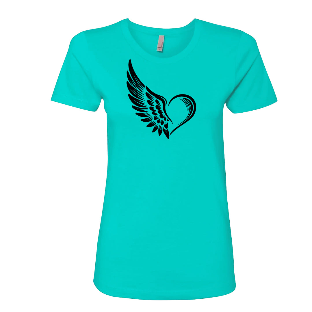 EXPRESSIVE Winged Heart Women's T-Shirt – Symbolic Angel Wing Tee