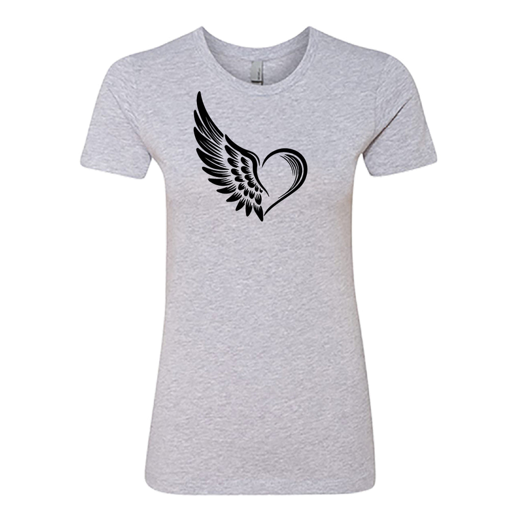 EXPRESSIVE Winged Heart Women's T-Shirt – Symbolic Angel Wing Tee