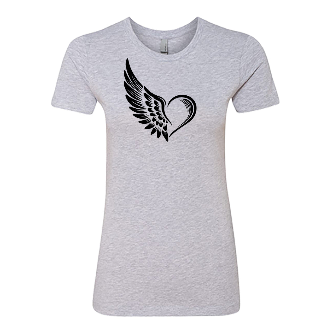 EXPRESSIVE Winged Heart Women's T-Shirt – Symbolic Angel Wing Tee