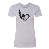 EXPRESSIVE Winged Heart Women's T-Shirt – Symbolic Angel Wing Tee