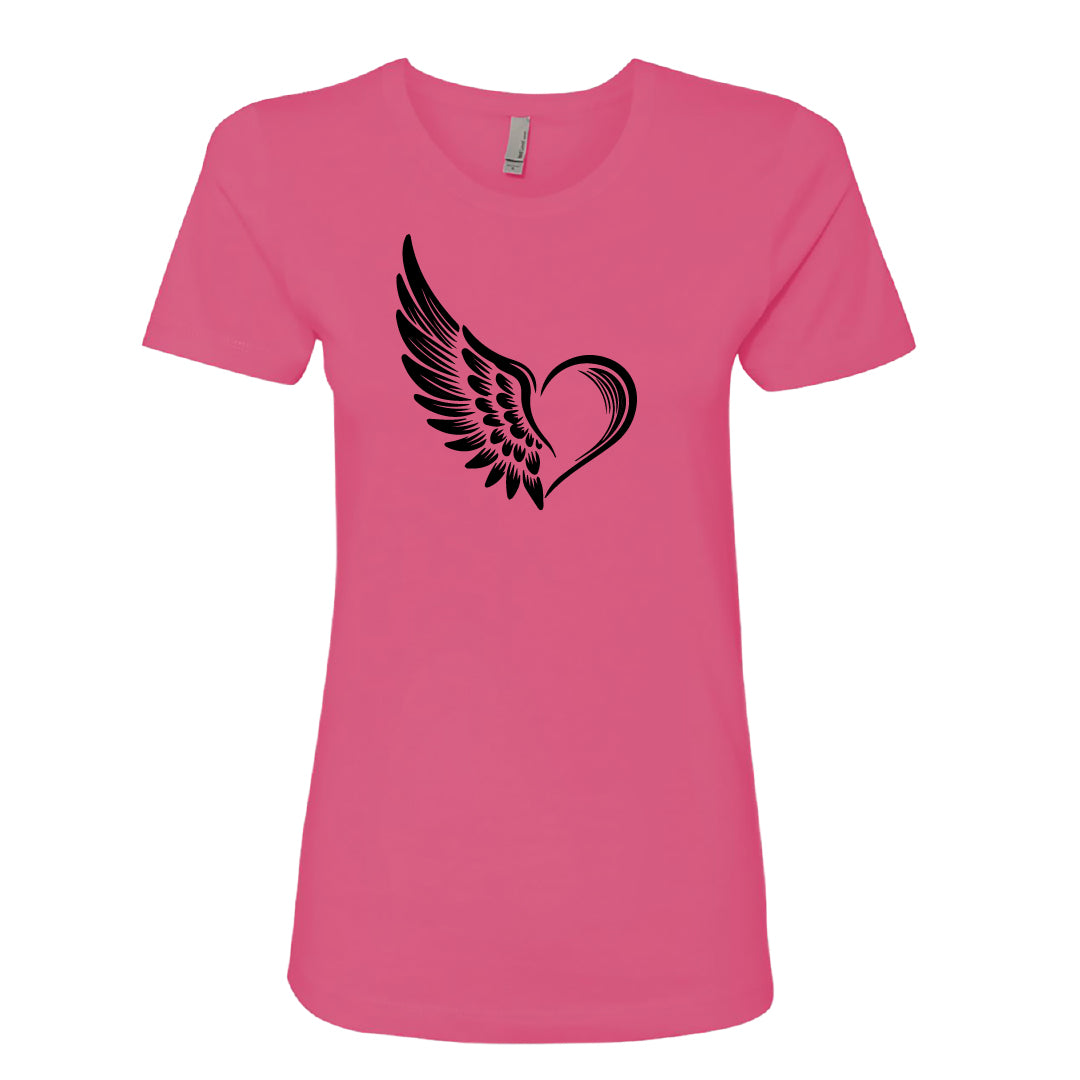 EXPRESSIVE Winged Heart Women's T-Shirt – Symbolic Angel Wing Tee