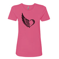 EXPRESSIVE Winged Heart Women's T-Shirt – Symbolic Angel Wing Tee