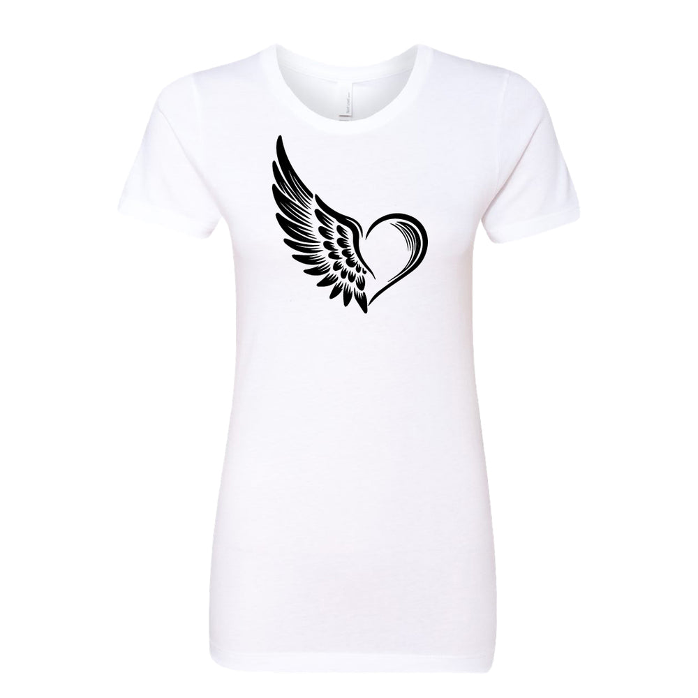 EXPRESSIVE Winged Heart Women's T-Shirt – Symbolic Angel Wing Tee