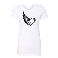 EXPRESSIVE Winged Heart Women's T-Shirt – Symbolic Angel Wing Tee