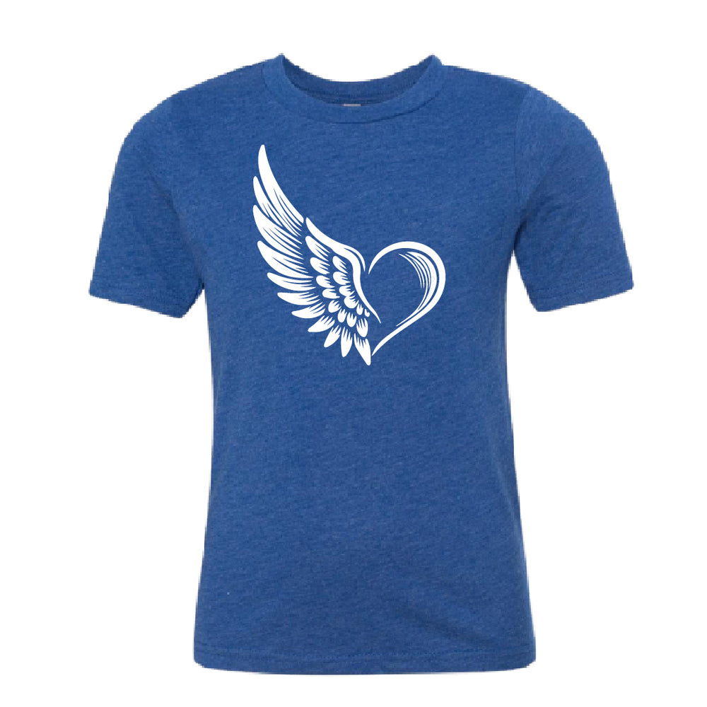 EXPRESSIVE Winged Heart Youth T-Shirt – Symbolic Angel Wing Kids' Tee