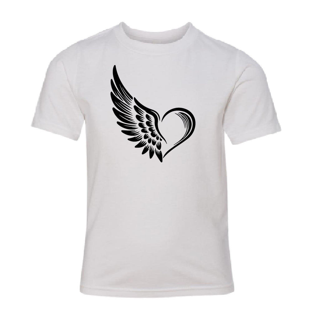 EXPRESSIVE Winged Heart Youth T-Shirt – Symbolic Angel Wing Kids' Tee