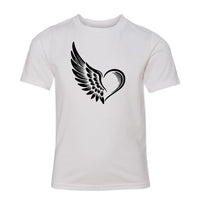EXPRESSIVE Winged Heart Youth T-Shirt – Symbolic Angel Wing Kids' Tee