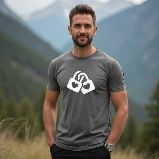SYMBOLIC Love Locks Men's T-Shirt – Couples' Heart Padlock Tee