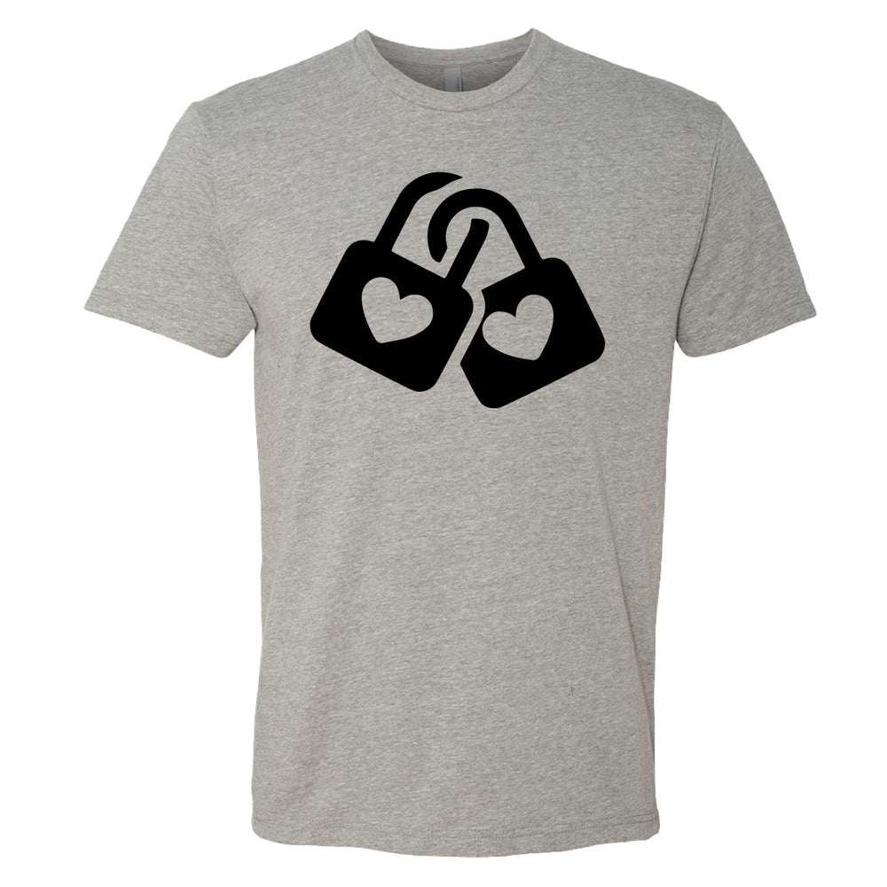 SYMBOLIC Love Locks Men's T-Shirt – Couples' Heart Padlock Tee