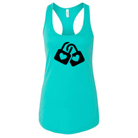 SYMBOLIC Love Locks Racerback Tank Top – Romantic Heart Padlock Women's Tee