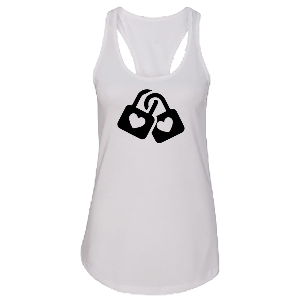 SYMBOLIC Love Locks Racerback Tank Top – Romantic Heart Padlock Women's Tee