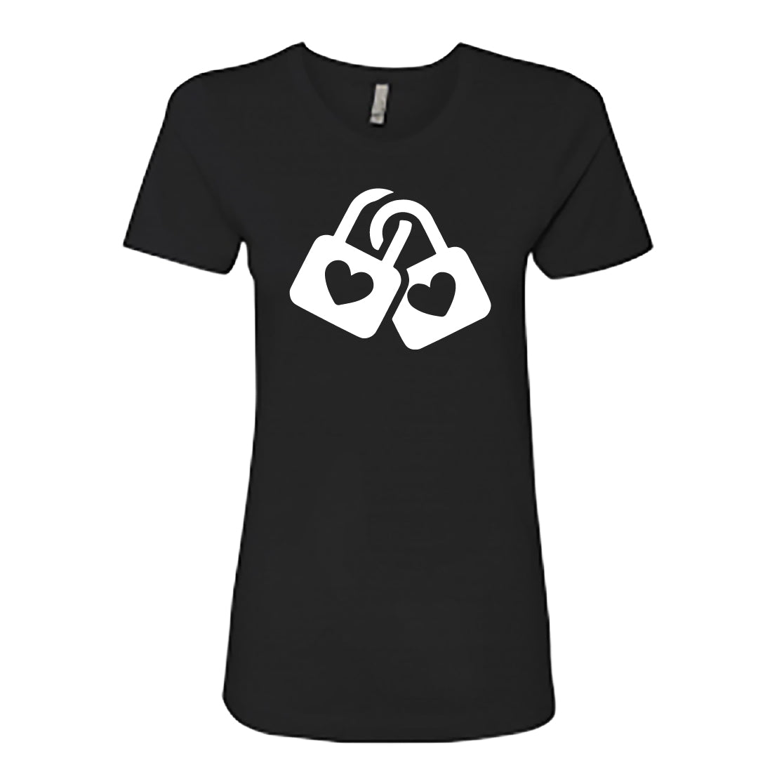 SYMBOLIC Love Locks Women's T-Shirt – Romantic Heart Padlock Tee