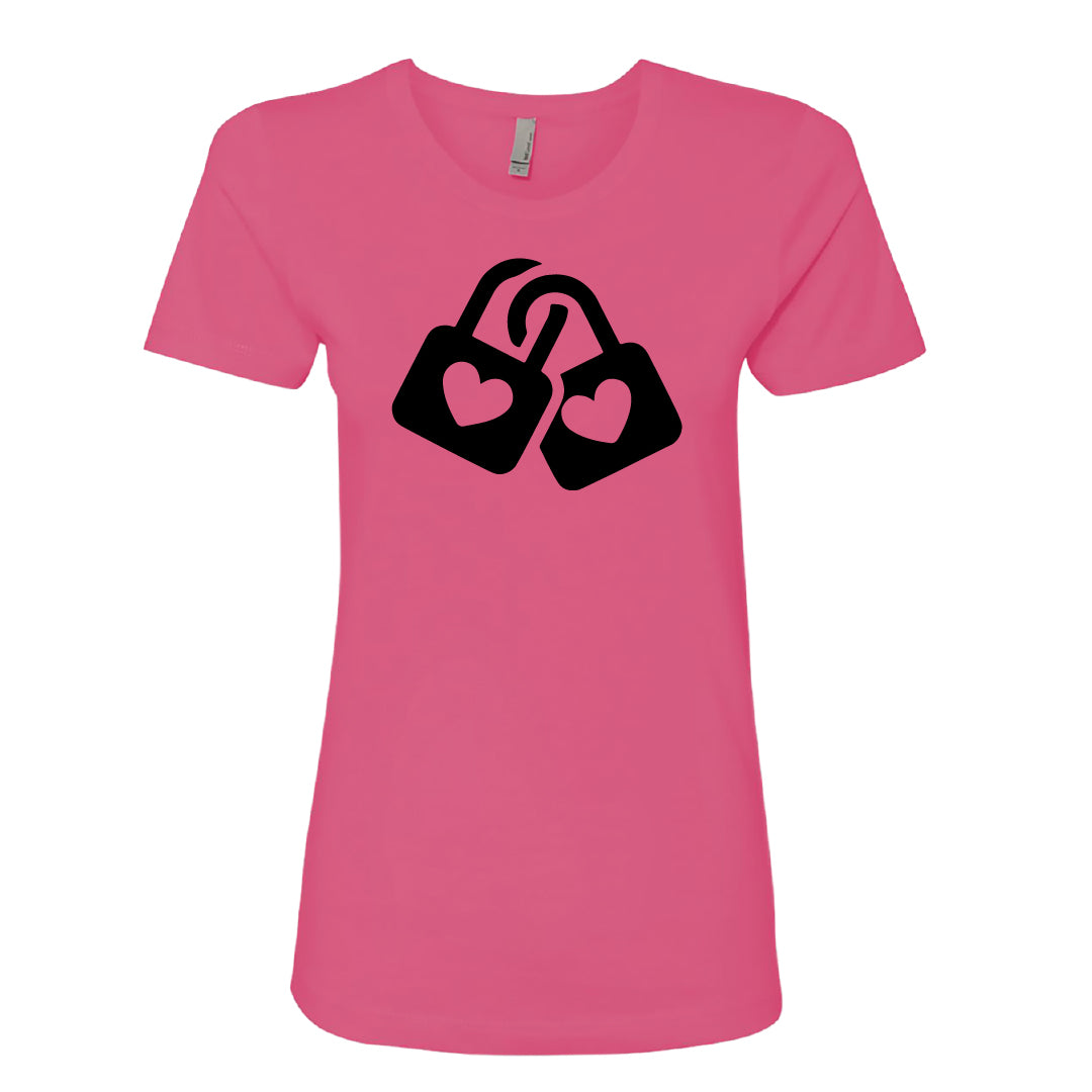 SYMBOLIC Love Locks Women's T-Shirt – Romantic Heart Padlock Tee