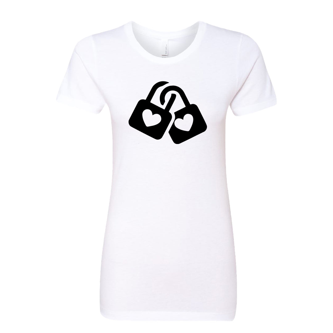 SYMBOLIC Love Locks Women's T-Shirt – Romantic Heart Padlock Tee