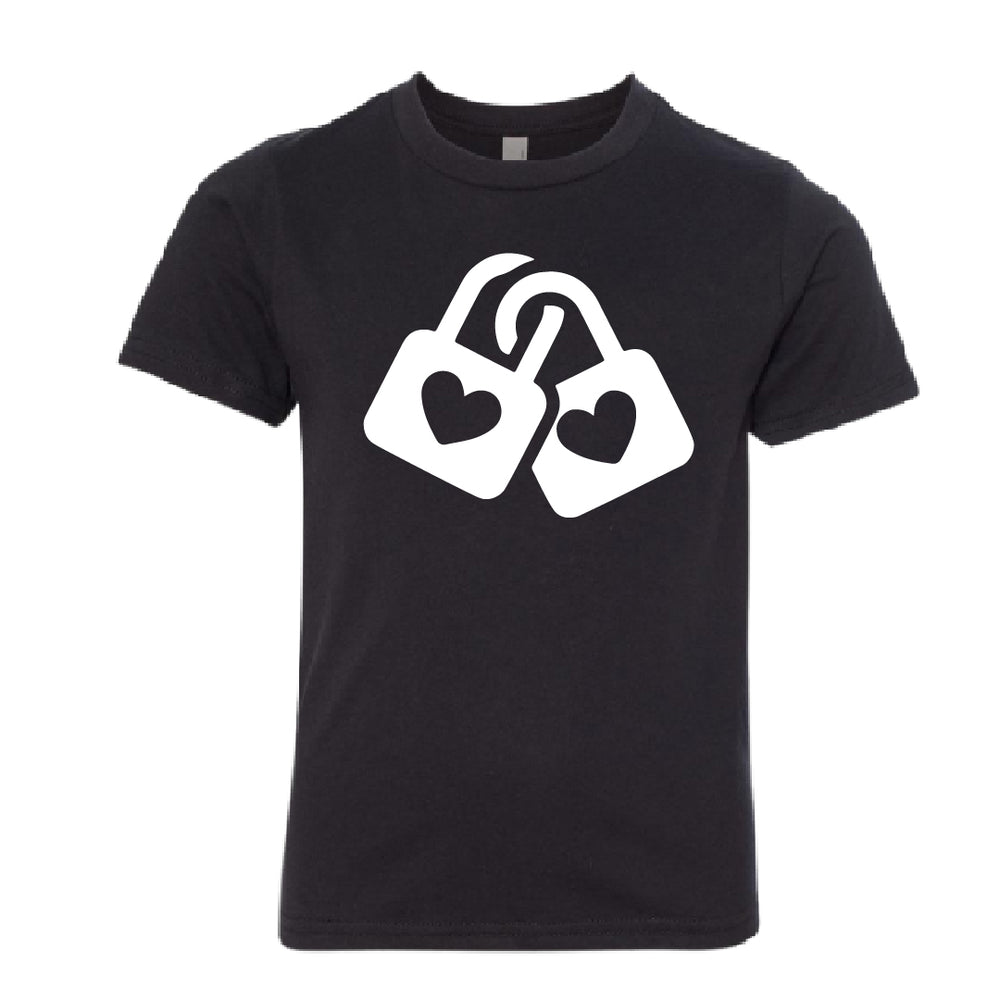 SYMBOLIC Love Locks Youth T-Shirt – Cute & Comfy Kids' Heart Padlock Tee