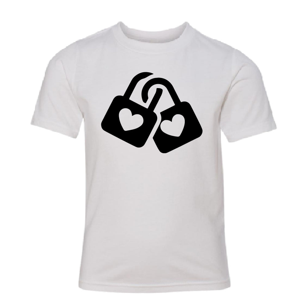 SYMBOLIC Love Locks Youth T-Shirt – Cute & Comfy Kids' Heart Padlock Tee