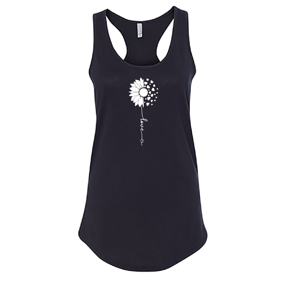 HEARTFELT Sunflower Love Racerback Tank Top – Meaningful & Stylish Women's Tee