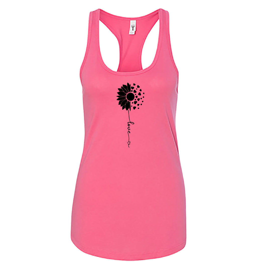 HEARTFELT Sunflower Love Racerback Tank Top – Meaningful & Stylish Women's Tee