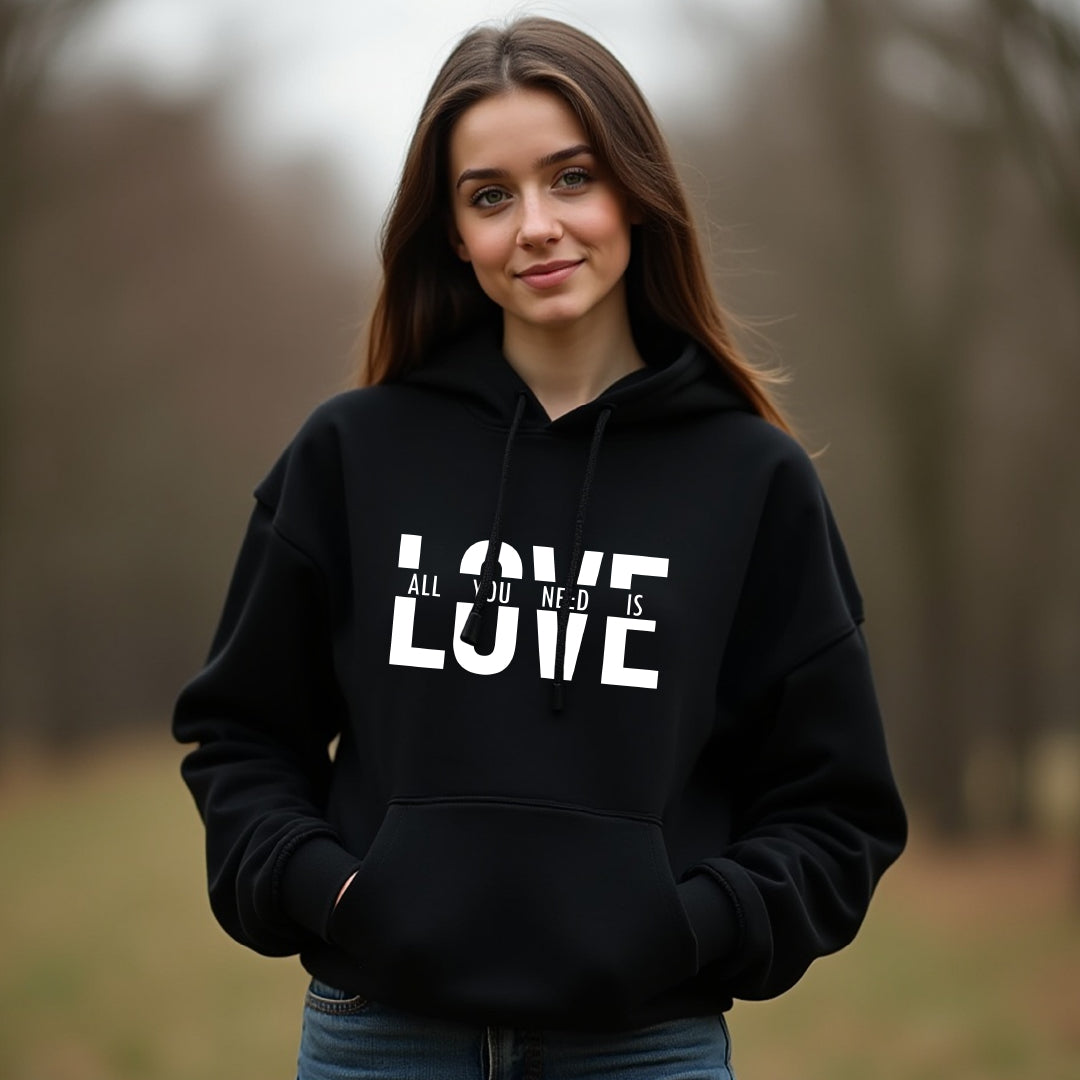 "All You Need Is Love" Unisex Hoodie – The Coziest Layer for a Timeless Message