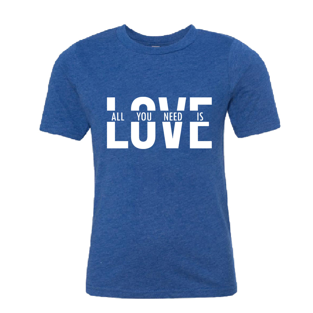 All You Need Is Love" Youth T-Shirt – A Timeless & Positive Graphic Tee
